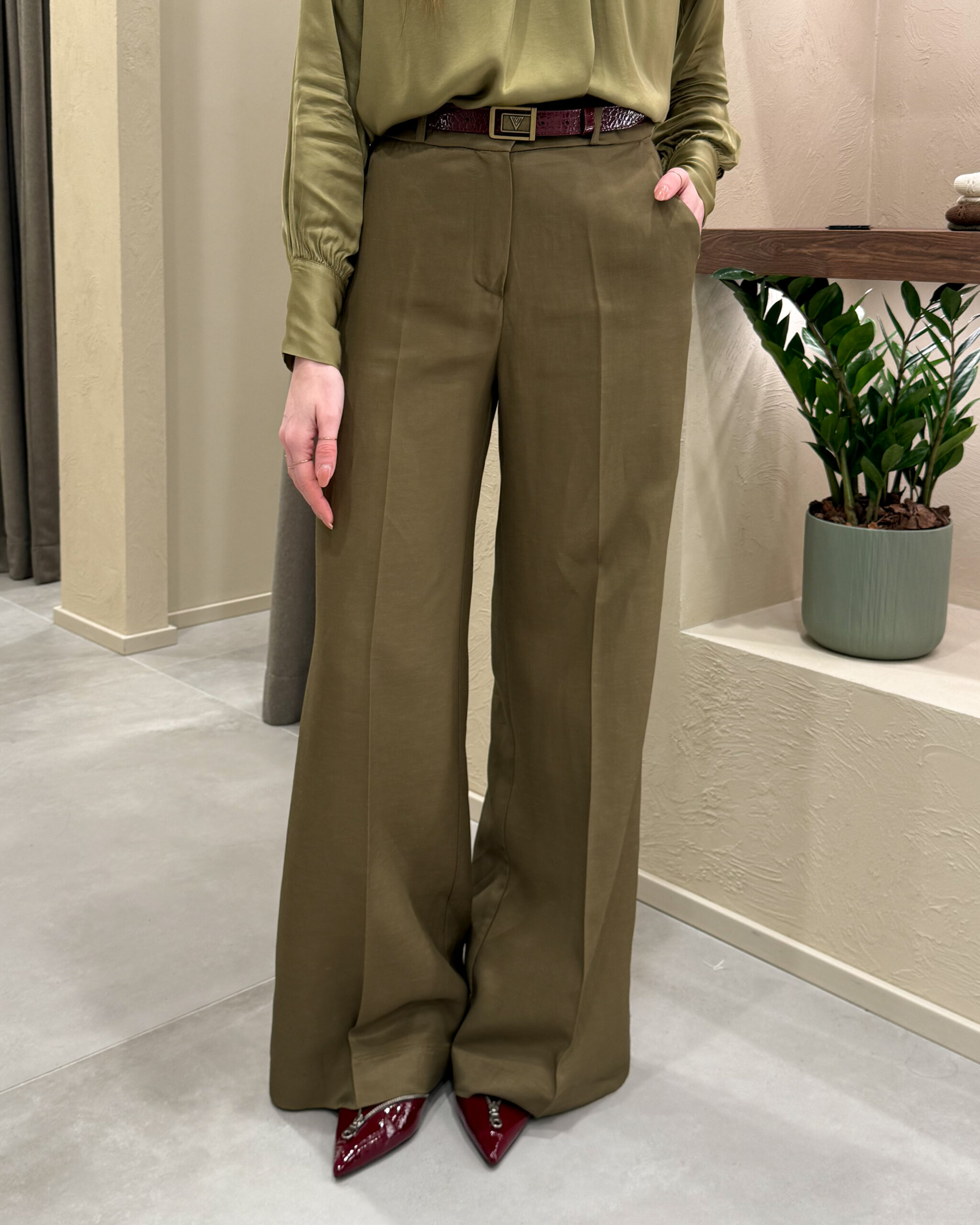 Alternative view of PANTALONE PALAZZO IN VISCOSA E LINO - CARLOTTA - HAVEONE