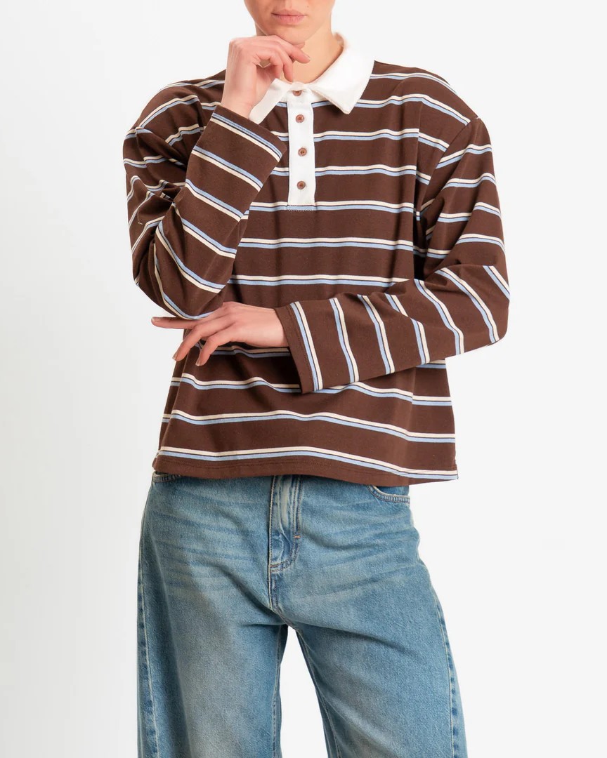 MAGLIA POLO A RIGHE CON SPALLINE - PHILIA LOFT