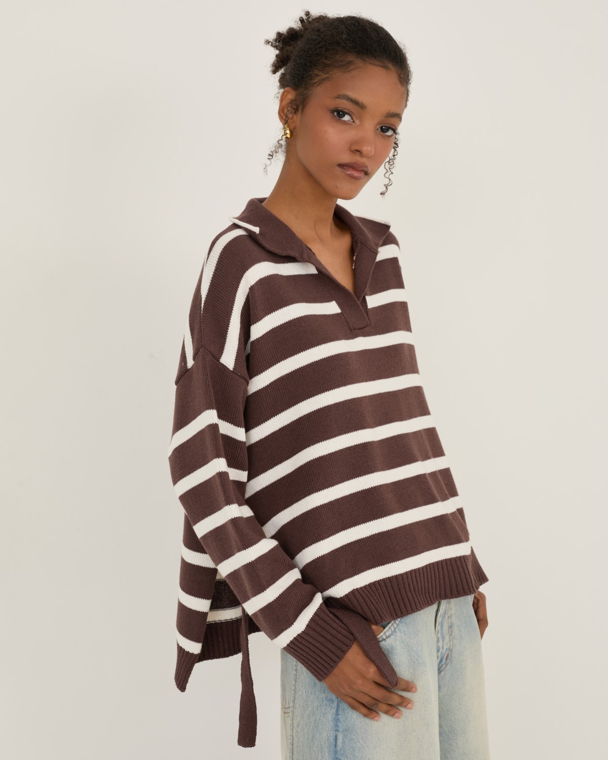 MAGLIA POLO A RIGHE CON LACCI LATERALI - SOUVENIR