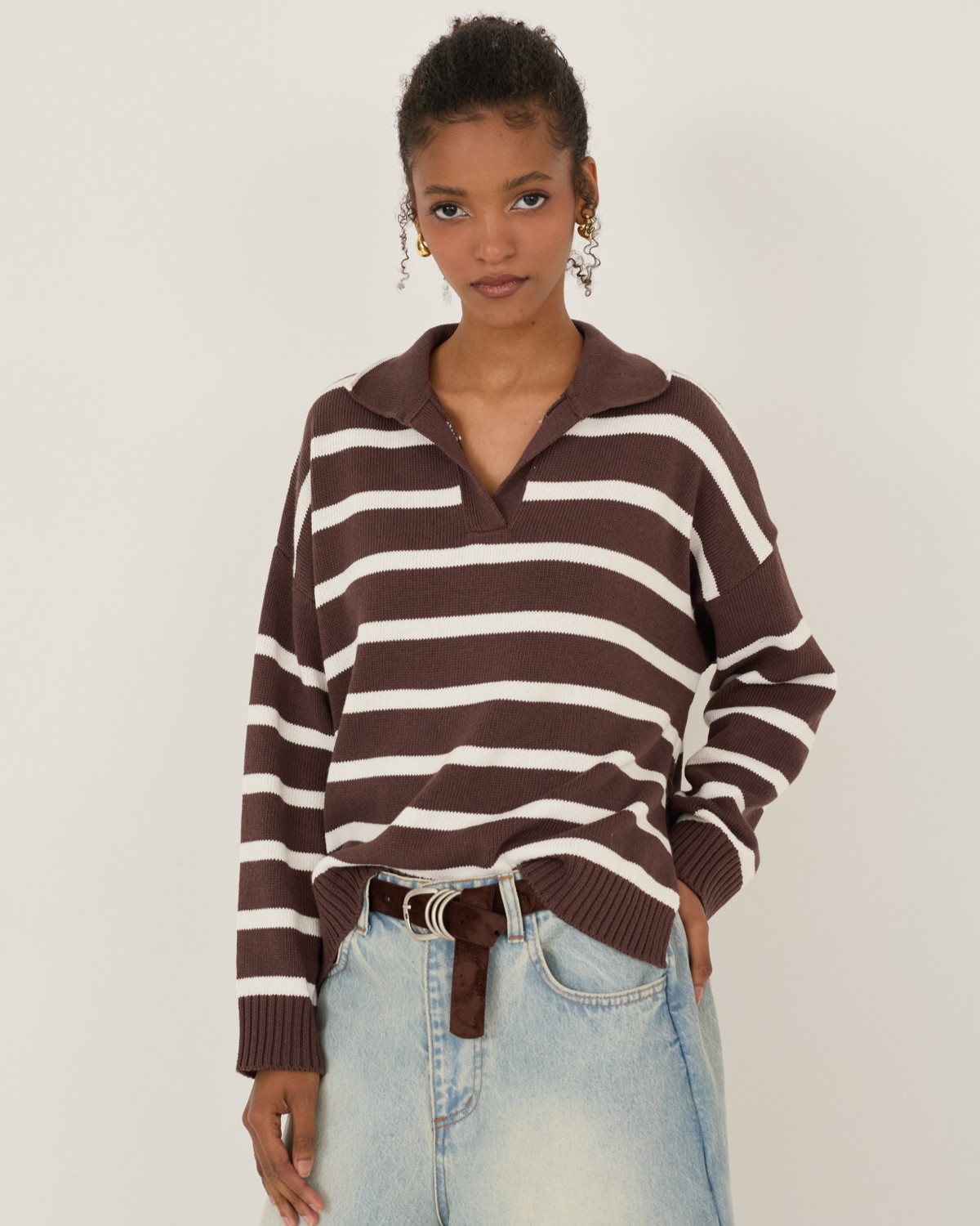 Alternative view of MAGLIA POLO A RIGHE CON LACCI LATERALI - SOUVENIR