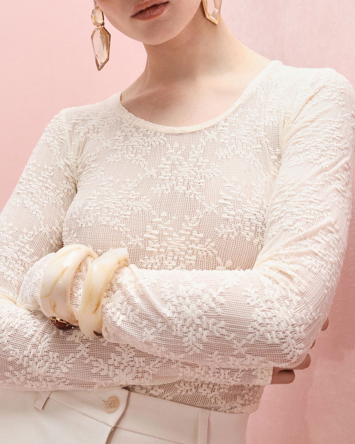 MAGLIA IN PIZZO CON MANICHE LUNGHE - IMPERIAL