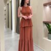 ABITO LUNGO IN CHIFFON - VOLANT DRESS - SILENCE LIMITED