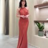 ABITO LUNGO CON SCOLLO HALTER - KEIRA - SILENCE LIMITED