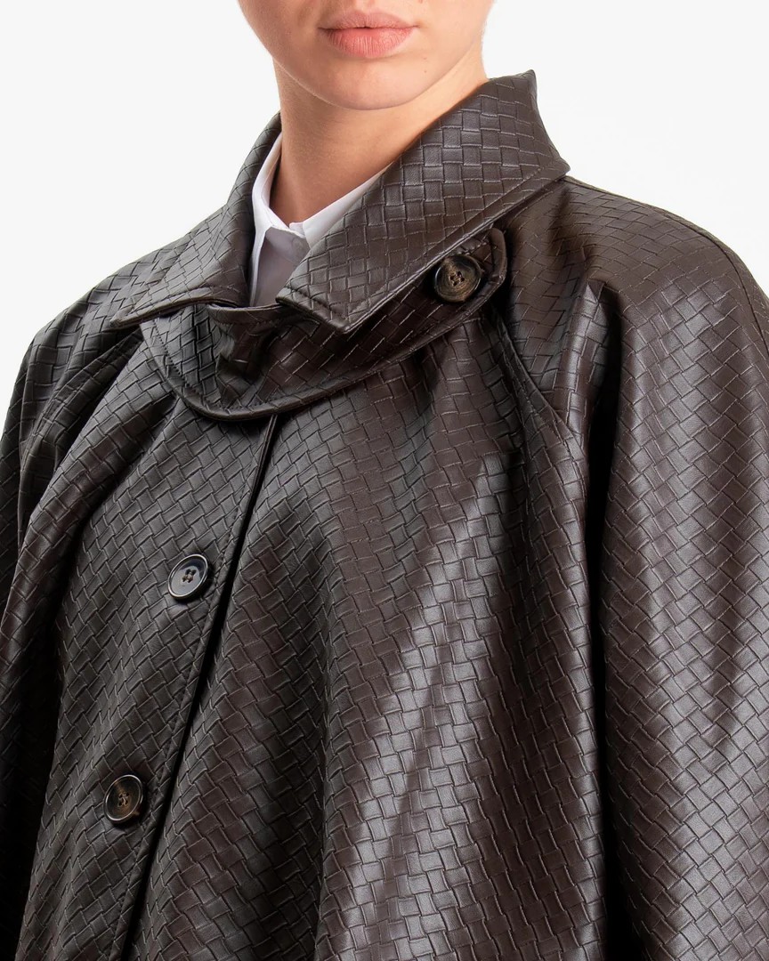 Alternative view of BOMBER IN ECOPELLE CON TRAMA INTRECCIATA - TENSIONE IN