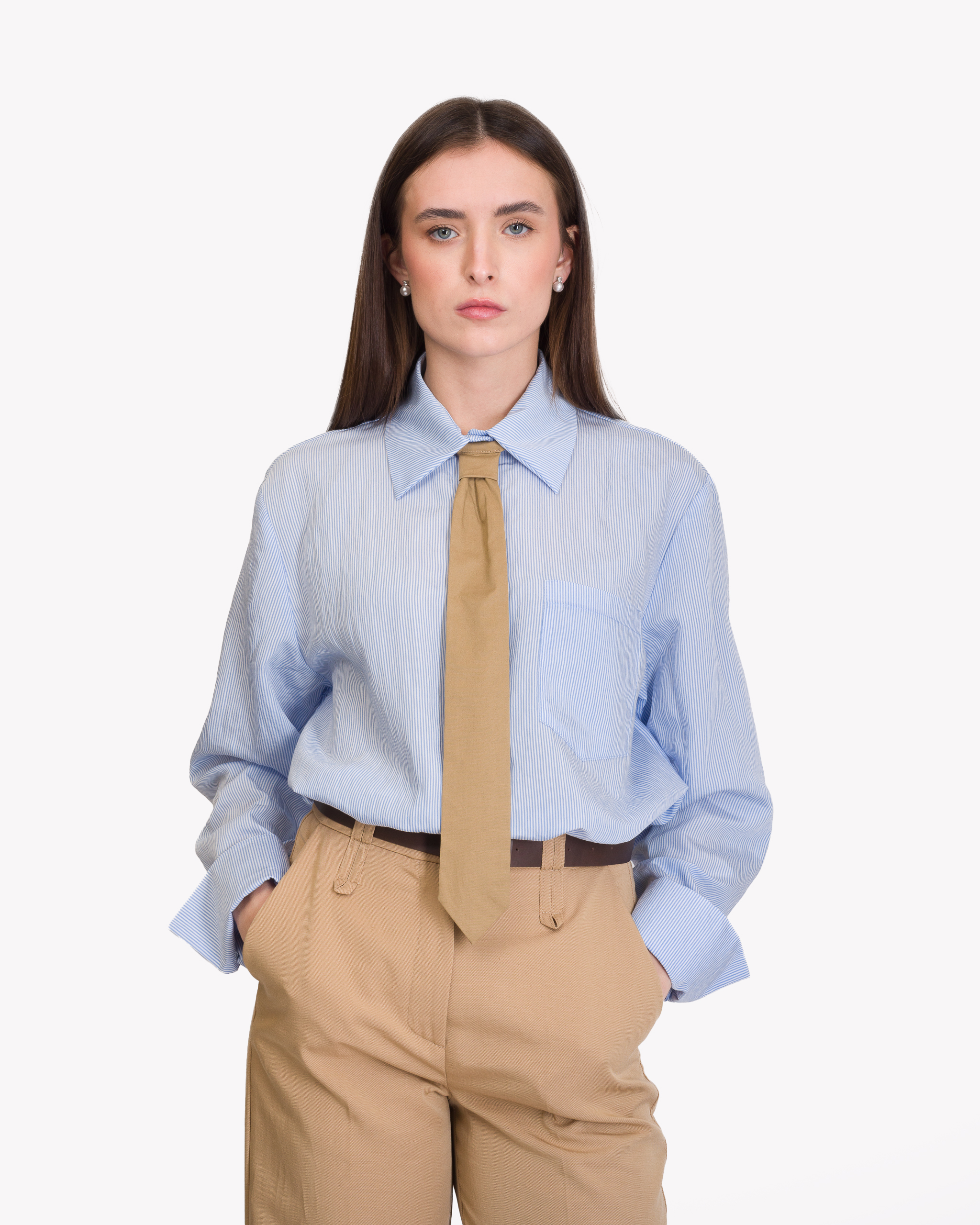 CAMICIA A RIGHE CON CRAVATTA - KONTATTO