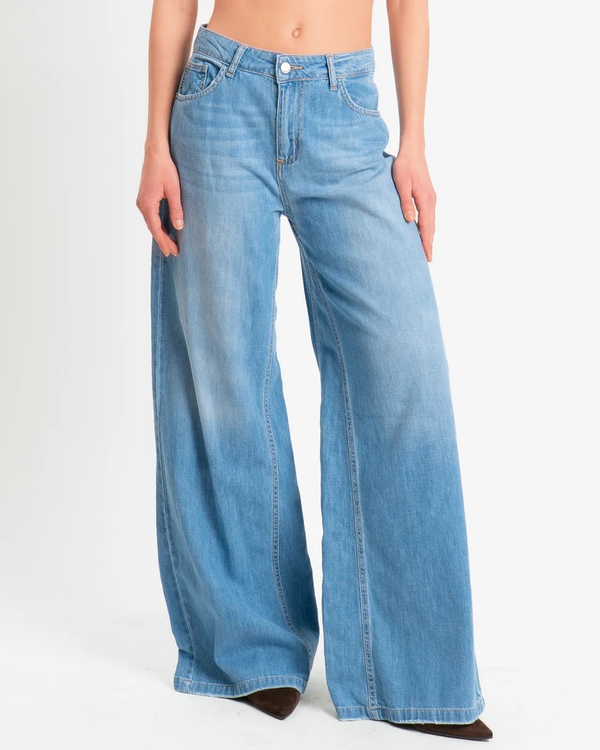 JEANS WIDE-LEG LAVAGGIO CHIARO - KETTY - HAVEONE