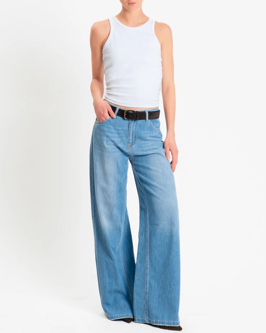 Alternative view of JEANS WIDE-LEG LAVAGGIO CHIARO - KETTY - HAVEONE