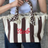 BORSA MEDIUM IN CANVAS RIGATA - VICOLO
