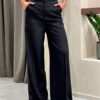 PANTALONE WIDE-LEG IN VISCOSA MISTO LINO - MONICA - ANGELA DAVIS