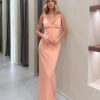 ABITO LUNGO CON DETTAGLIO DI SPALLINE INCROCIATE - LIGHT DRESS - SILENCE LIMITED