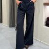 PANTALONE A PALAZZO GESSATO CON RISVOLTO - VITTORIA - VICOLO